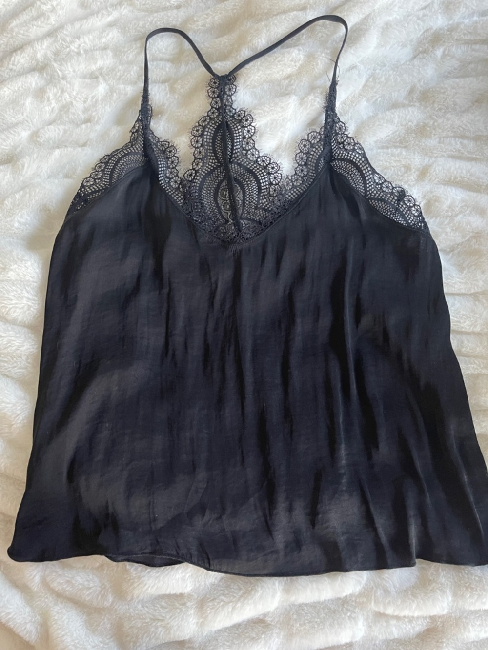 Free People Intimately Black Lace Cami Flowy Slip Tank Size S
